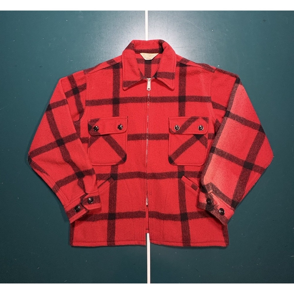 Vintage 1950's Penneys Foremost Wool Buffalo Plaid Hunting Jacket Men's‎ Large